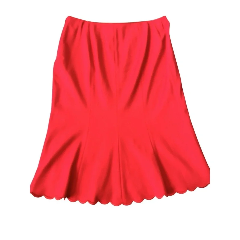 Vintage Moschino Cheap And Chic Blazer Skirt Set Red Scalloped Edge 10/ 40 Italy - Picture 4 of 16